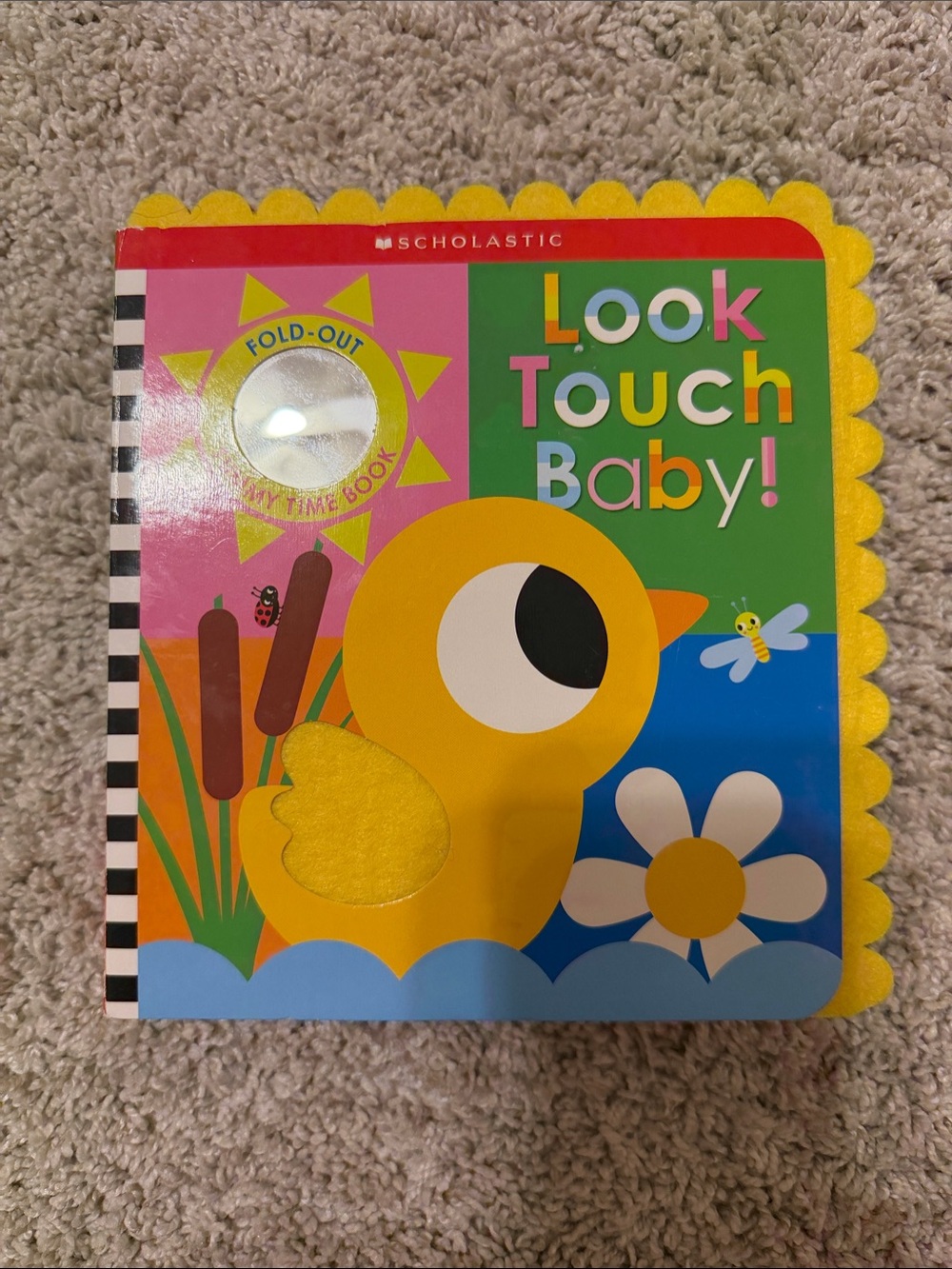 Scholastic Look Touch Baby! Yellow Chick Tactile Board Book
